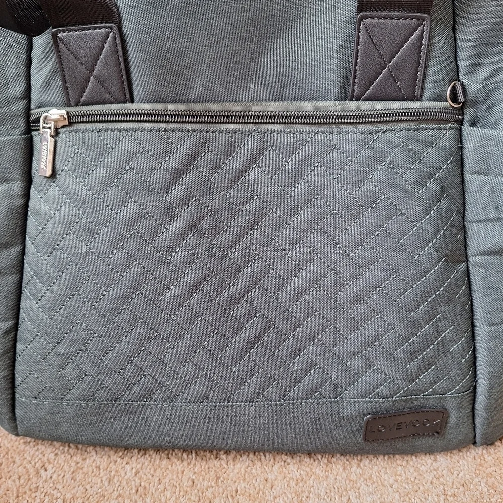 Lovevook Diaper Tote bag Shoulder Strap Dark Green Large Zip Closure